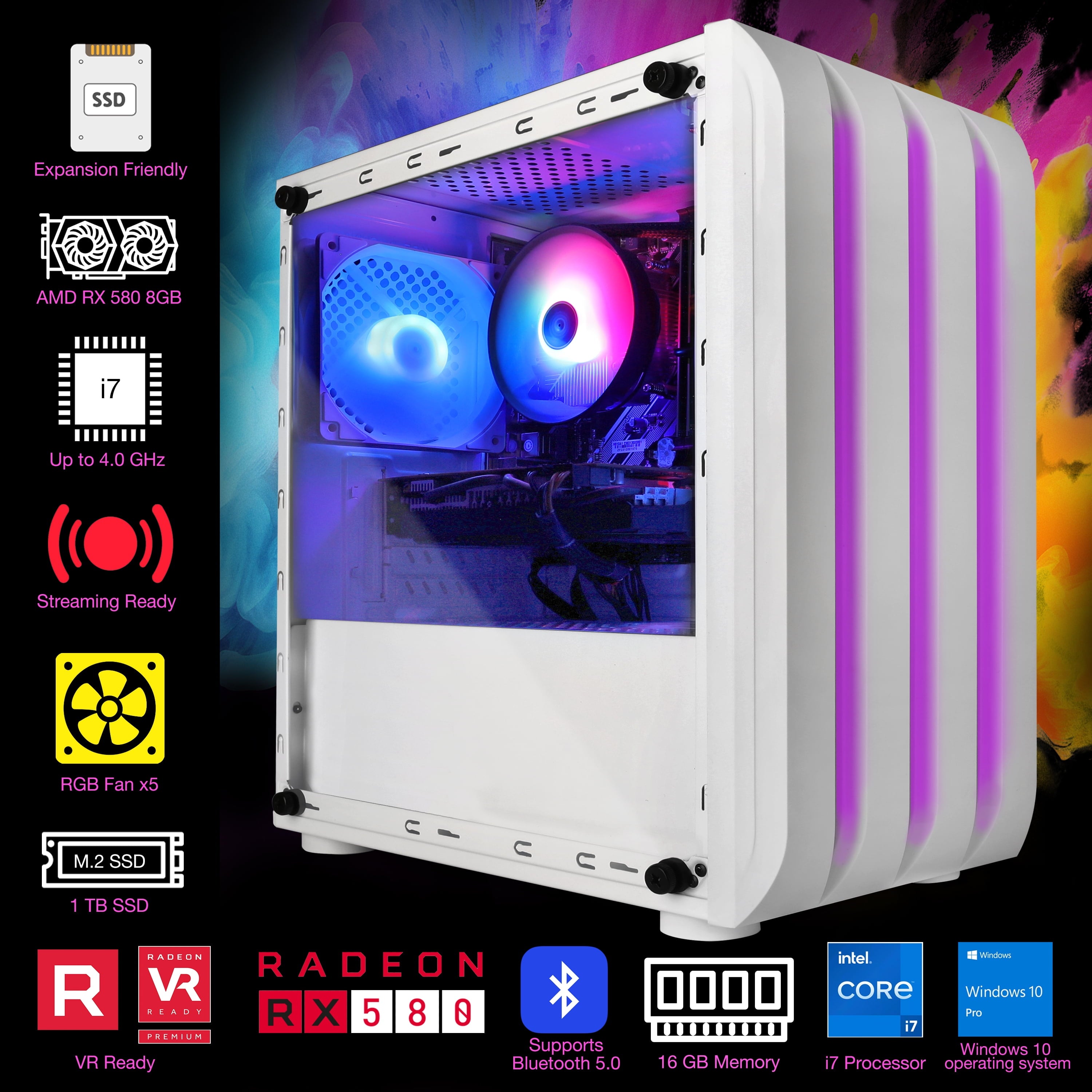 Eclipse ATX Gaming PC I7 Tower Desktop 4.0Ghz RX 580 8GB 1TB SSD 16GB RAM Eclipse ATX Gaming PC I7 Tower Desktop 4.0Ghz RX 580 8GB 1TB SSD 16GB RAM